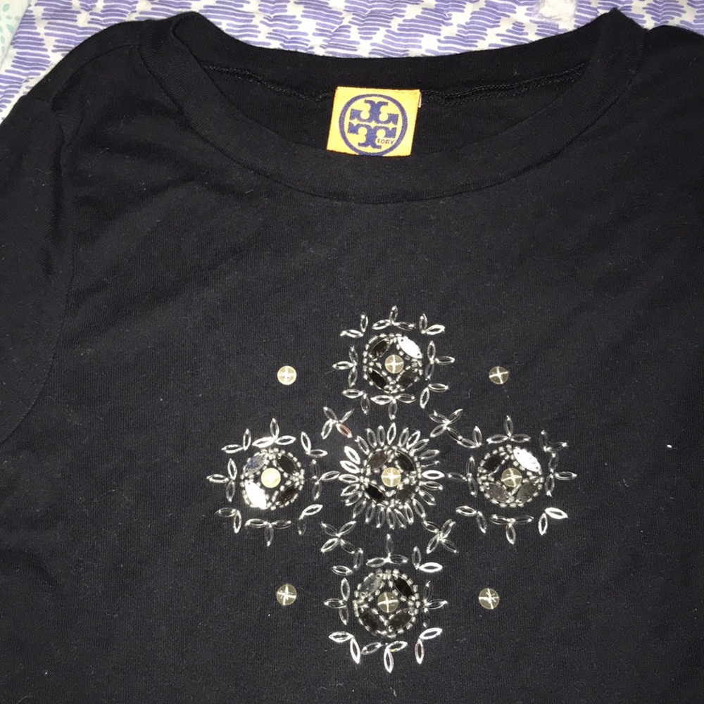 Tori Burch Black Sequin Long Sleeve